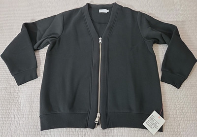 Topman Jacket Double Zipper V-Neck Black Oversized Fit Men's Size Medium NEW