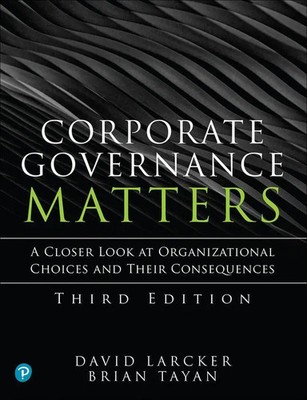 Corporate Governance Matters David Larcker (u. a.) Taschenbuch Englisch 2020
