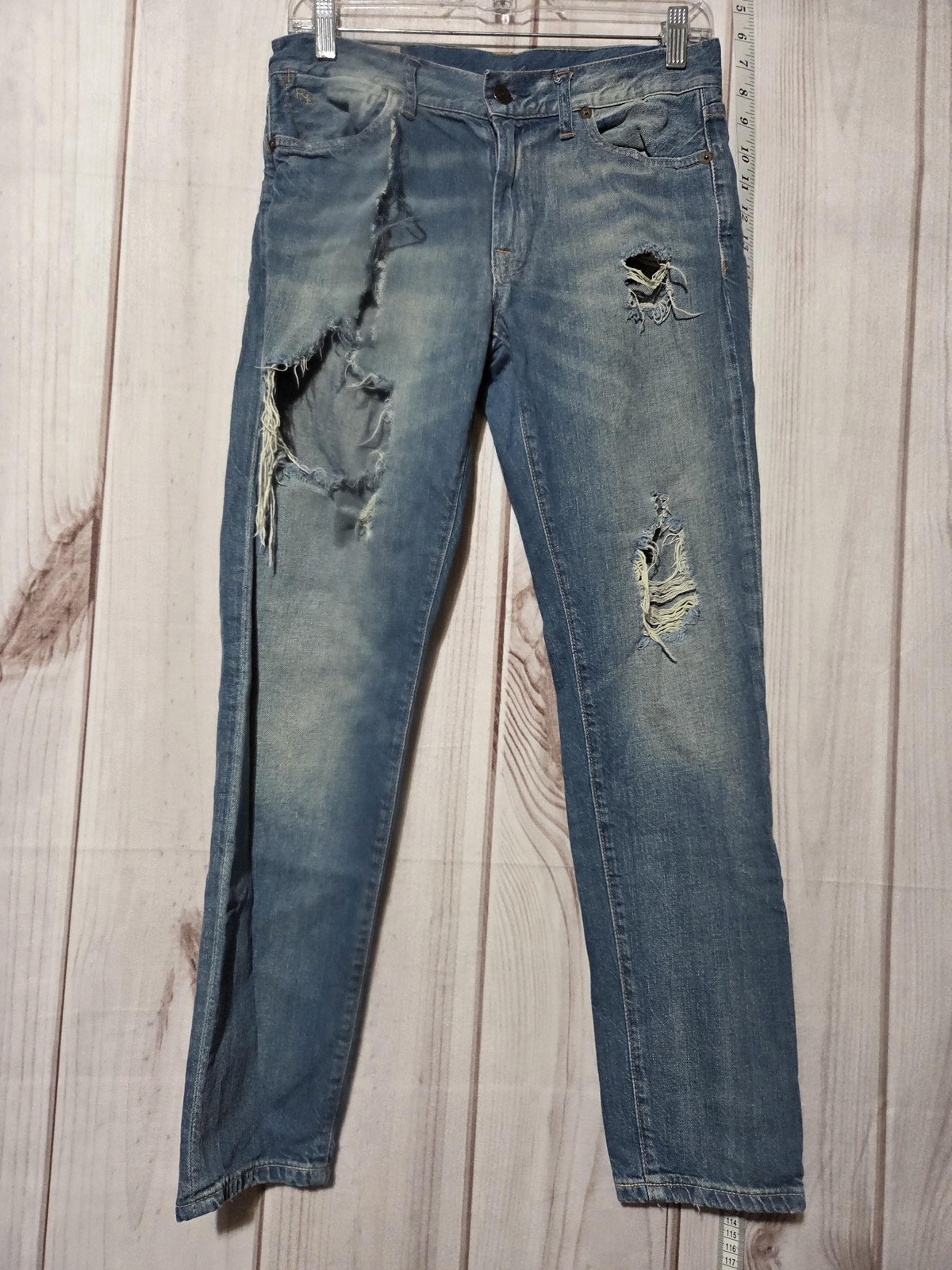Polo Ralph Lauren Jeans Womens 26/32 Blue Astor Slim Boyfriend Distressed Ripped