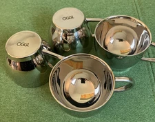 OGGI Stainless Steel Espresso Cup 4 Oz 4 Cups No Saucers