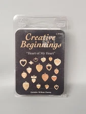 CREATIVE BEGINNINGS 18 Brass Charms for Needlework and Crafts HEART OF MY HEART
