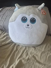 TY Squish-A-Boos Slush The Husky Dog 12” Plush Toy NWT Stuffed Animal Kids Gift