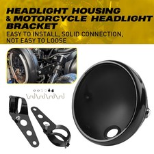 7'' Motorcycle Headlight Housing Headlamp Shell Mounting with Bracket Universal