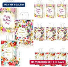 JUESMOS 12PCS Mothers Day Gift Bag 8.3" Medium Happy Mother's Day Gift Bag with