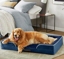 Orthopedic Dog Bed, Memory Foam, Navy, Large 42x32x7", Removable Washable