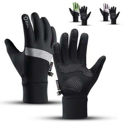 Winter Warm Windproof Touchscreen Cycling Gloves Fleece Mittens for Men Women