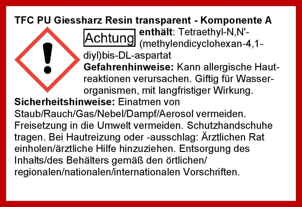 TFC PU Giessharz Resin transparent - Größe:  9,75 kg (5kg A+4,75kg B) - Bild 2 von 3