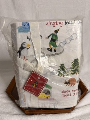 Pottery Barn Elf Sheet Set - King - Holiday Festive Buddy New! Sealed - Cotton 