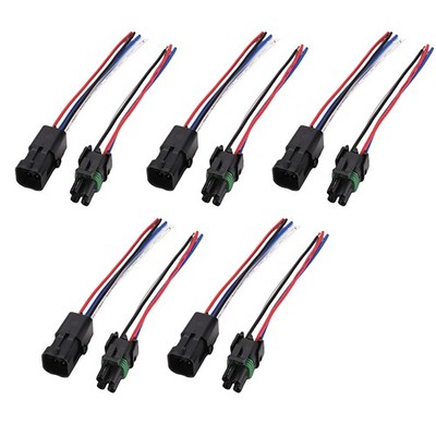 10Pack Male Female 14 AWG Assembled Weather Pack 4 Pin Sealed Connector 6'' Wire