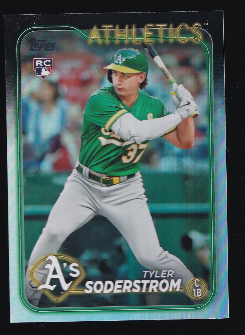 2024 Topps Series 1 Tyler Soderstrom Rainbow Foil Rookie Card #244 Athletics RC