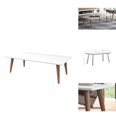 Manhattan Comfort Utopia Rectangle End Table, White Gloss 89451