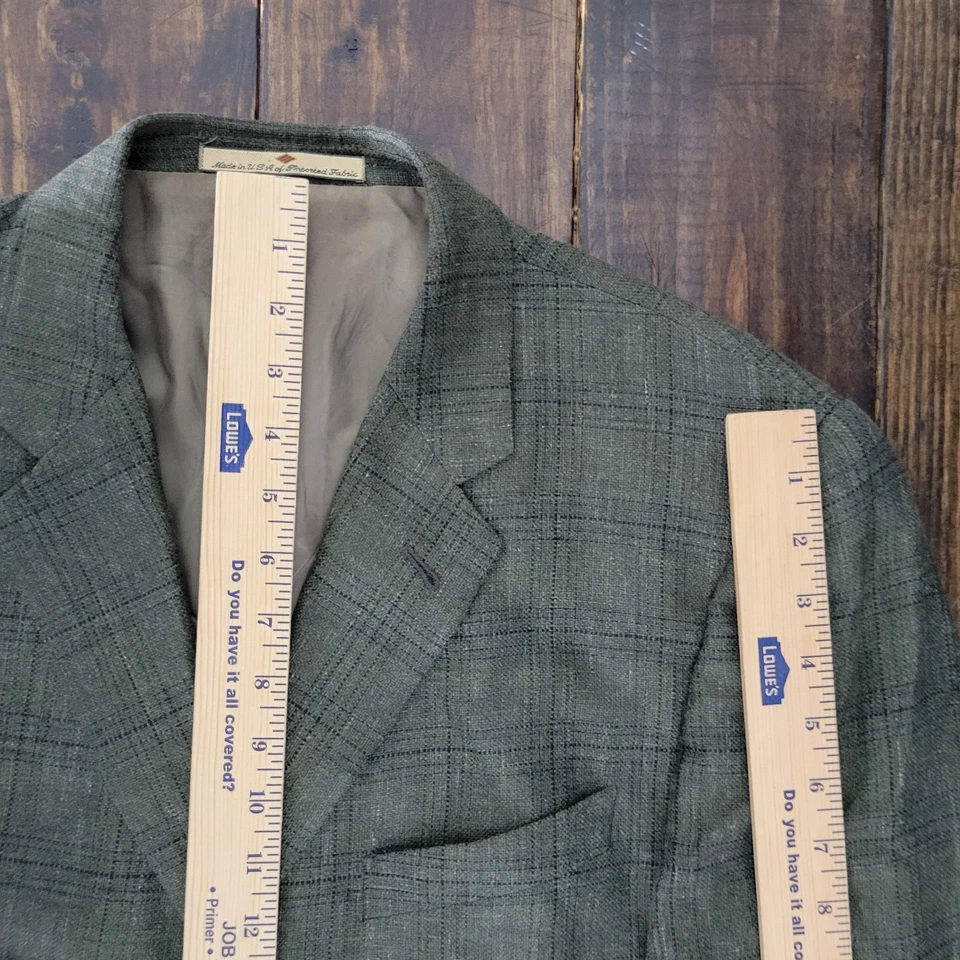 Abrigo Blazer Deportivo Joseph Abboud Para Hombre Tres Botones Verde LIZ LINO LANA 42S Foto 4 de 4