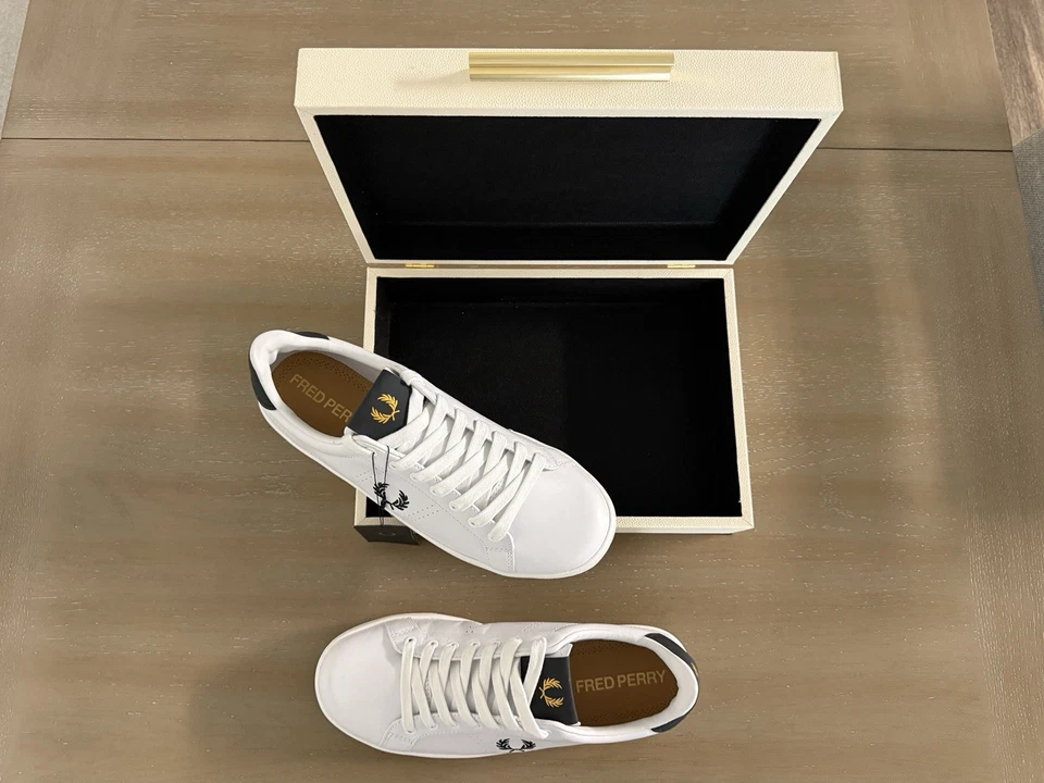 Fred Perry Men’s Sneakers White With Logo Size 8 - Image 4 of 4