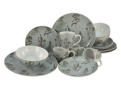CreaTable Vintage Flowers Stein Kombiservice 16-tlg Porzellan
