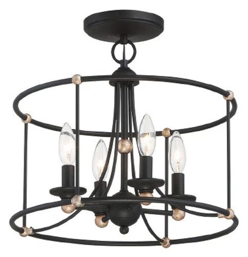 Minka Lavery 1049 Westchester County 4 Light 16"W Semi-Flush - Sand Coal with - Picture 1 of 8