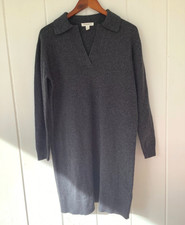 BeachLunchLounge Sweater Dress Collar V-Neck MEDIUM Cozy Cottagecore Hygge Vibes