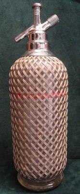 Sparklets Ltd. London England Czech Soda Siphon Seltzer Glass Bottle Wire Mesh