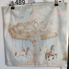 Carousel Horses Pastel Shades Peachy Soft Cushion Cover 45x45cm Plain Reverse