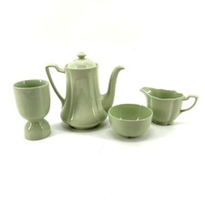 Johnson Bros Greendawn Green Coffee Pot Creamer Sugar Bowl Teacup Eggcup