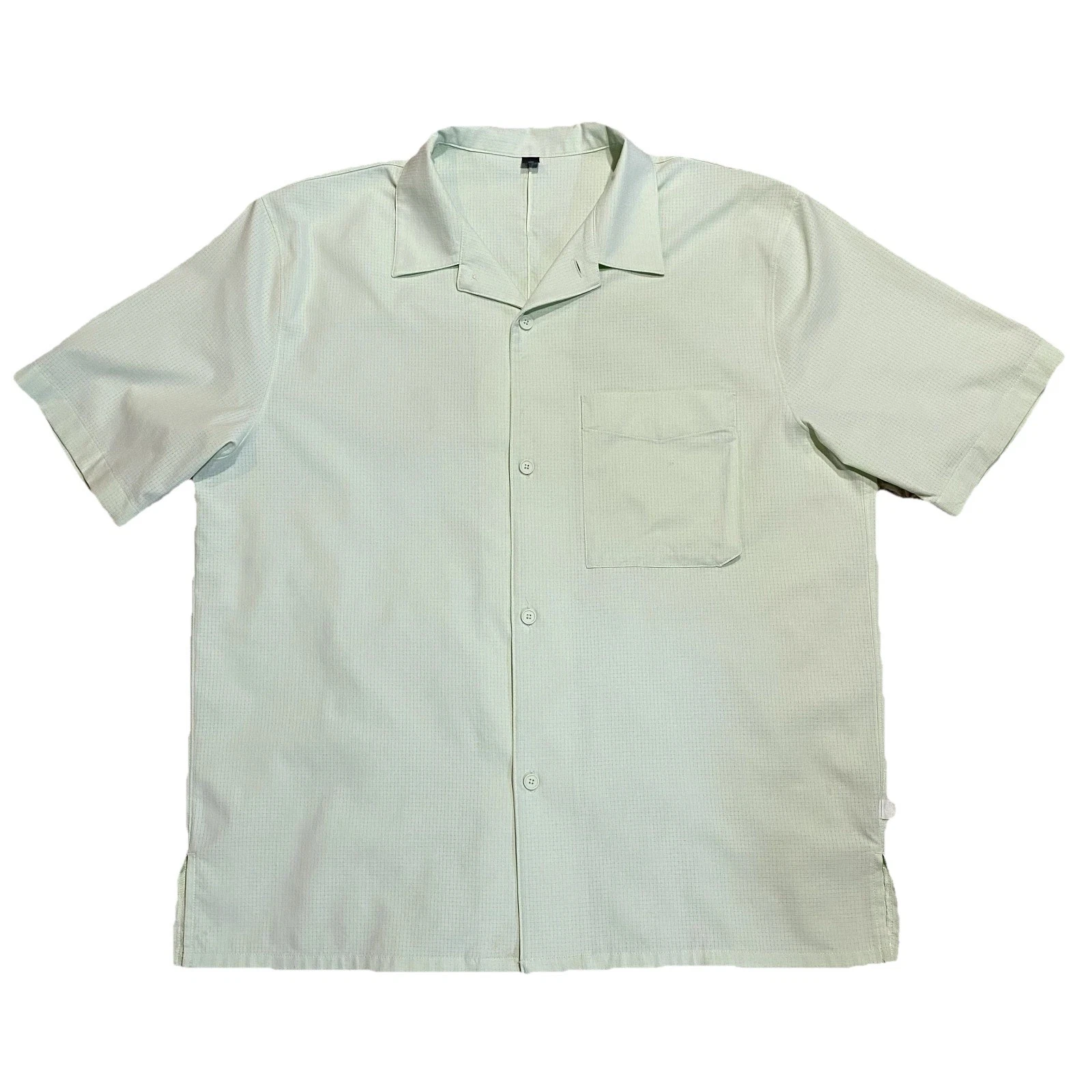 Lululemon Mens Airing Easy Camp Collar Shirt M Lime Green Lightweight Athleisure