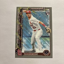 2025 Topps Holiday THOMAS SAGGESE RC H187 Grey Glitter Border