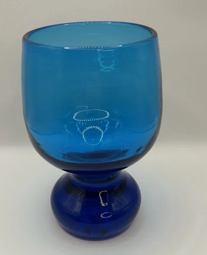 1950’s Blenko Glass Highball Goblet *Turquoise* 419-B, Heavy,  1b, Vintage