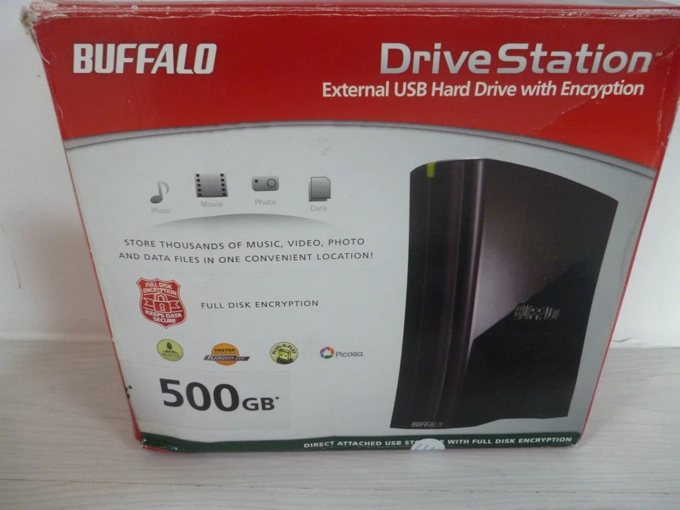 Buffalo 500gb Portable External Hard Disk Drive Tested Working and Formatted - Image 2 of 4