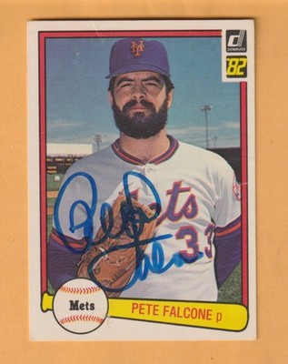 Pete Falcone New York Mets AUTO Signed 1982 Donruss Brooklyn New York