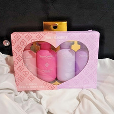 New Juicy Couture Pink and Purple Two Bath Wash Two Body Lotion 4 PK Set