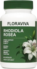 Floraviva Rhodiola Rosea 500mg Capsules  Adaptogen Stress Focus Energy Support
