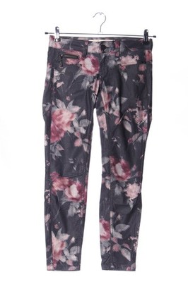 FREEMAN T. PORTER Stretchhose Damen Hose Gr. DE 30 hellgrau-pink-weiß