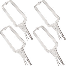4 Pack 18 Inch C-Clamp Locking Pliers with Swivel Pads, Heavy Duty, Adjustable V