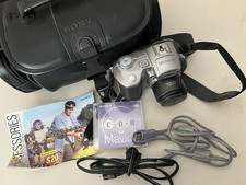 Sony Mavica MVC-CD400 4.0MP Digital Camera 3x Zoom Black Silver W/Leather CASE