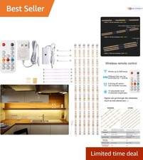 Under Cabinet LED Lighting Kit 6 PCS Dimmable Warm White Remote Control 24W
