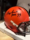 Ozzie Newsome and Bernie Kosar autographed Browns miki helmet COA