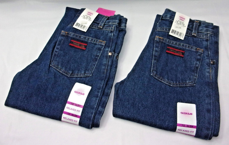 2 Pair Rodeo Girl’s TwentyX Western Relaxed Fit Dark Wash Denim Jeans -12 Slim