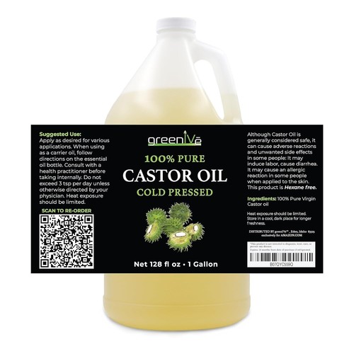 Castor Oil Grown 100% Pure Skin Moisturizer Detox and Wraps, 128 oz (1 Gallon) - Picture 3 of 9