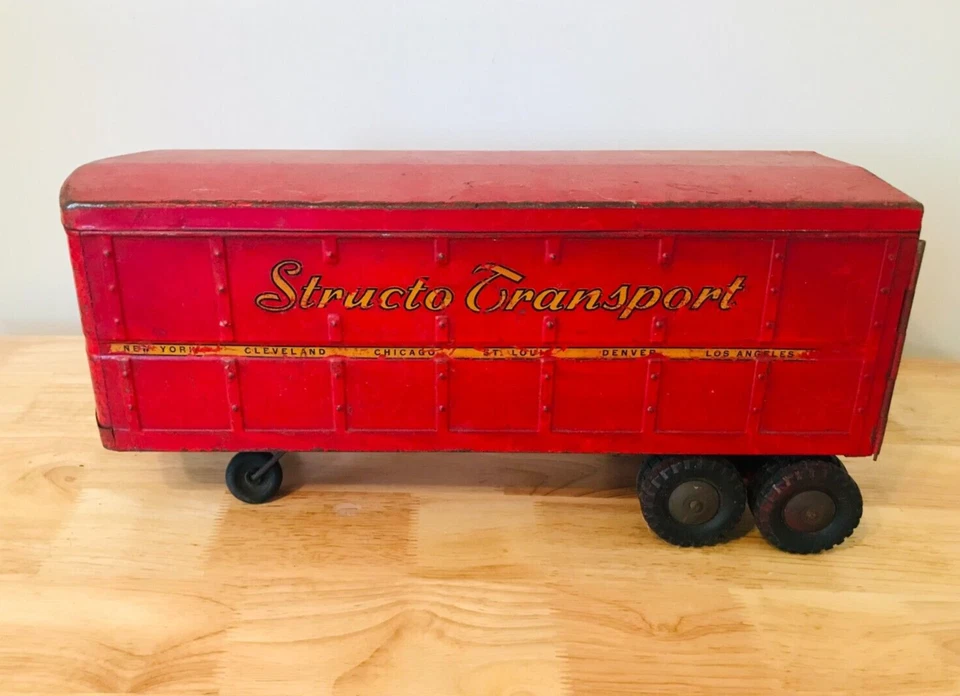 Vintage Strutco #700 Semi Truck & Trailer Diecast Pressed Steel Toys Adult 50s - Image 3 of 4