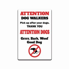 PLEASE PICK UP AFTER YOUR DOG - No Dog Poop Sign keep off the grass Plaque .