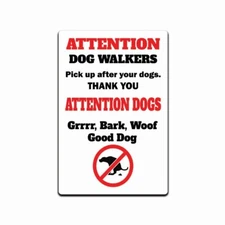 PLEASE PICK UP AFTER YOUR DOG - No Dog Poop Sign keep off the grass Plaque .