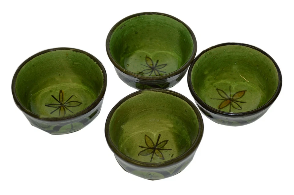 Moroccan Handmade Dipping Sauce Bowl Set of 4 X-Small Serving Pinch Spice Butter - Image 3 of 4