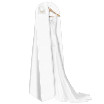 long dress garment bag White Wedding Dress Garment Bag, 71x24x16 inch, Pack of 1, 71x24x16