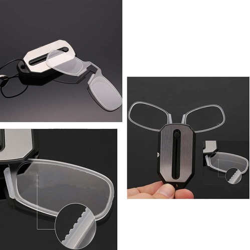 Occhiali da Lettura Ultra Sottili Clip Naso Ottica Presbiopica +1.0 +2.0 +2.5 +3.0 - Foto 3 di 7