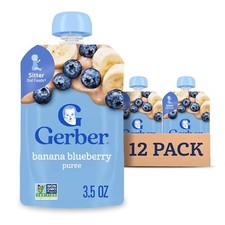 Stage 2 Baby Food, Banana Blueberry Puree Pouch, 2 Servings of Fruit, No Added
