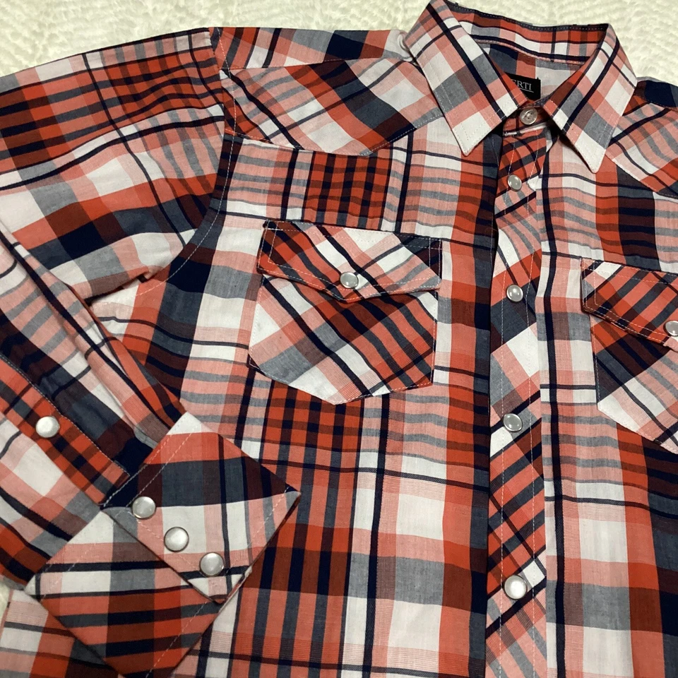 Camisa Gioberti Niños Informal Western Cuadros Manga Larga Perla Broches Manga Larga 14 Foto 3 de 4