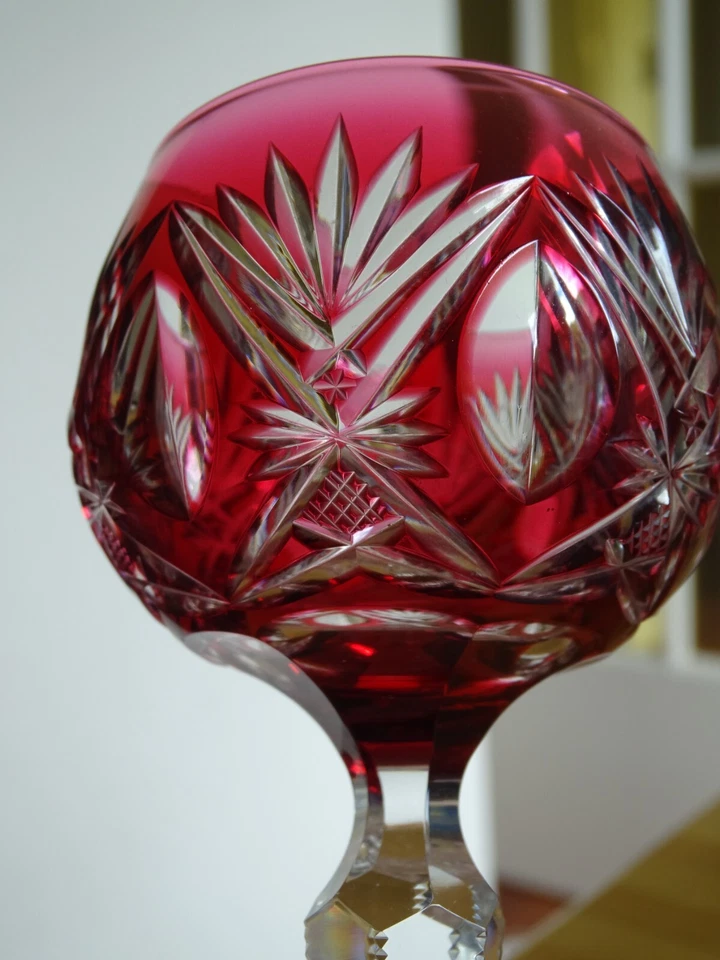 VAL ST LAMBERT ANCIEN VERRE A VIN ROEMER CRISTAL MODELE BOURGET ROUGE 19,5 cm - Photo 4/4