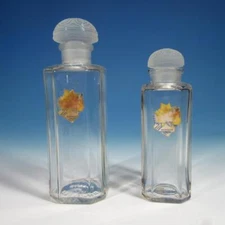 Vintage Houbigant Paris - 2 Perfume Bottles - 5½ and 6½  inches