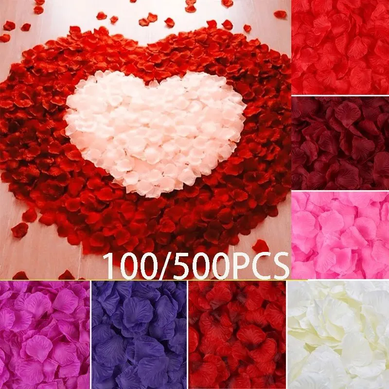 Artificial Rose Petals Colorful Romantic Wedding Anniversary Decoration 500  Pcs
