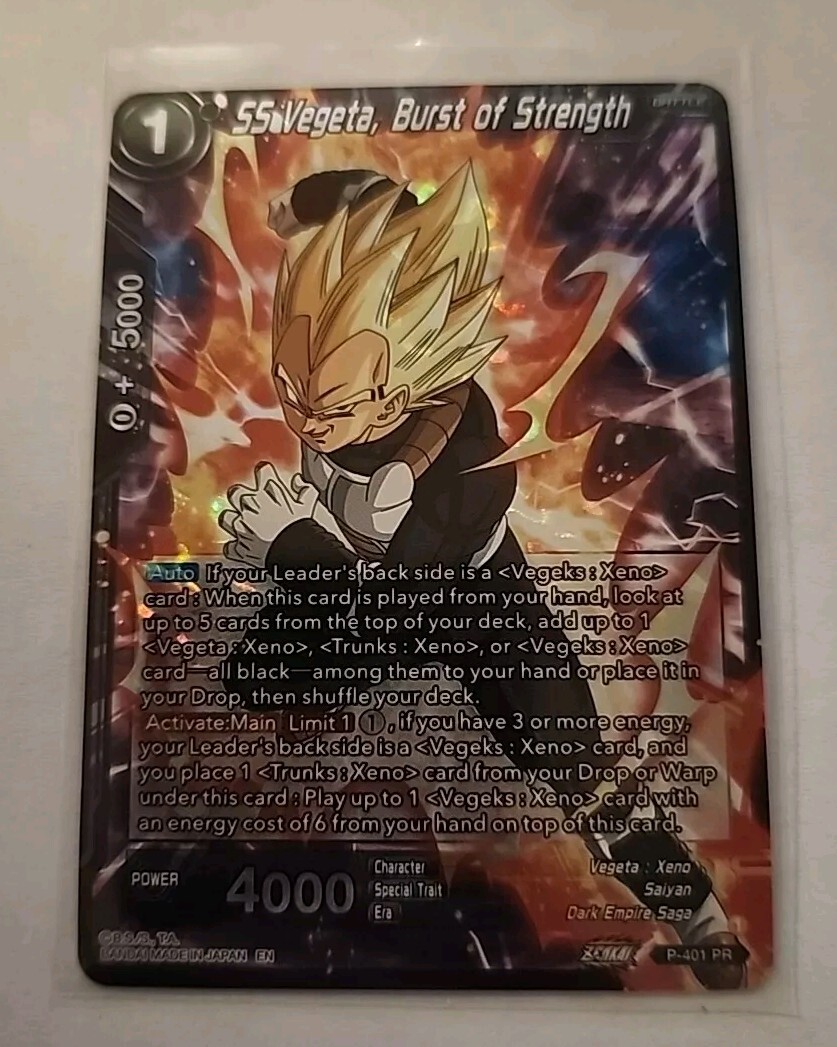 Dragon Ball Super SS Vegeta, Burst of Strength P401-PR Promo Opened NM/M | eBay Dragon Ball Super SS Vegeta, Burst of Strength P401-PR Promo Opened NM/M | eBay