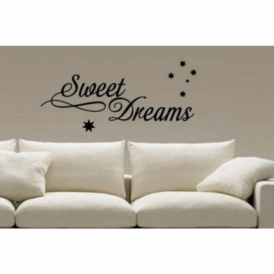 SWEET DREAMS STARS Bedroom Nursery Vinyl Wall Decal Quote Decor Words Lettering 